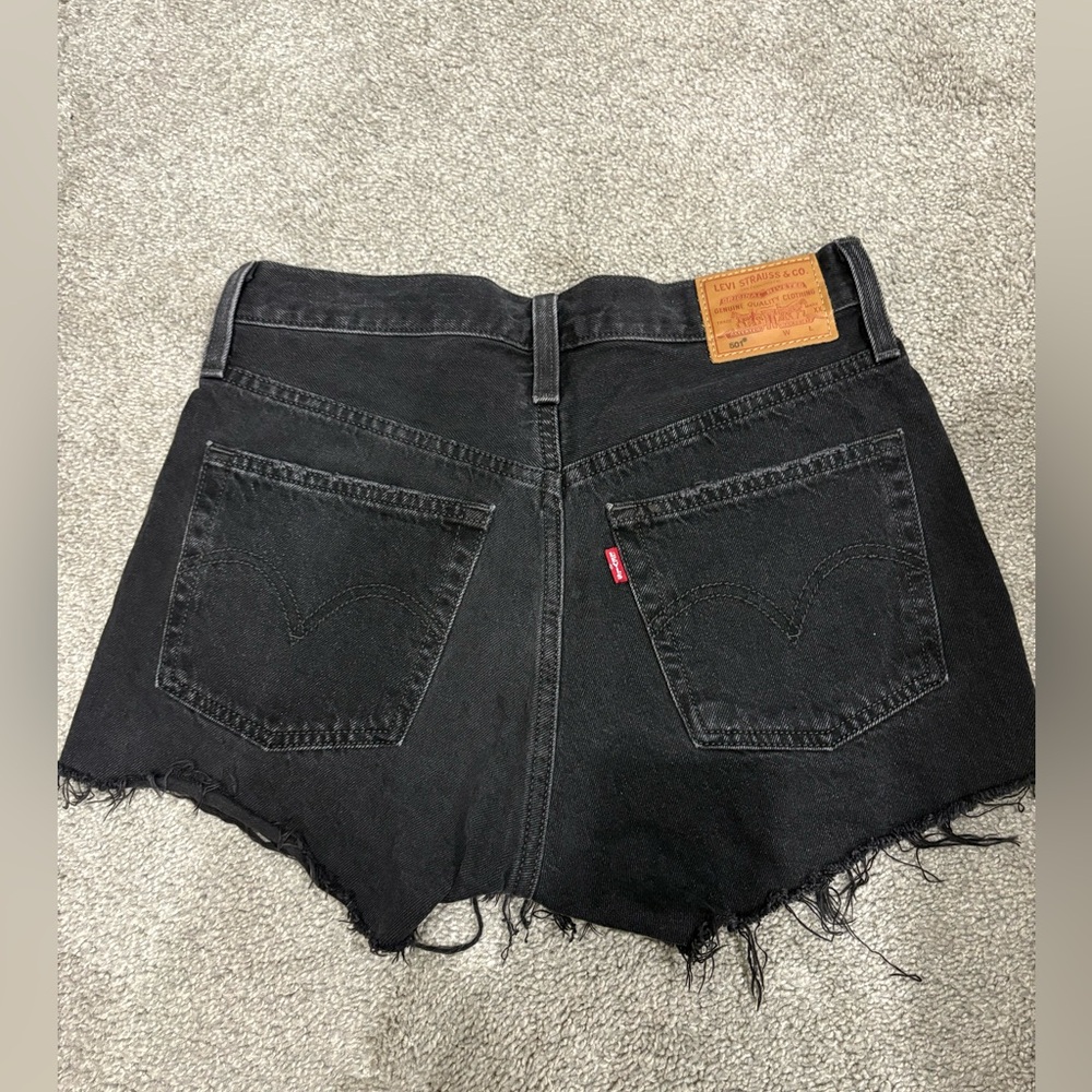 Levi's Women's Black Frayed Denim Shorts